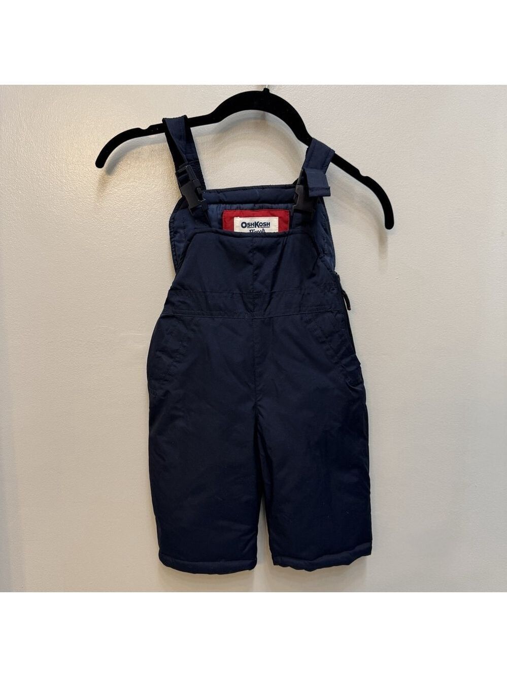 Oshkosh Snow Bib Ski Suit Overalls Navy Blue Size 12M Adjustable Straps